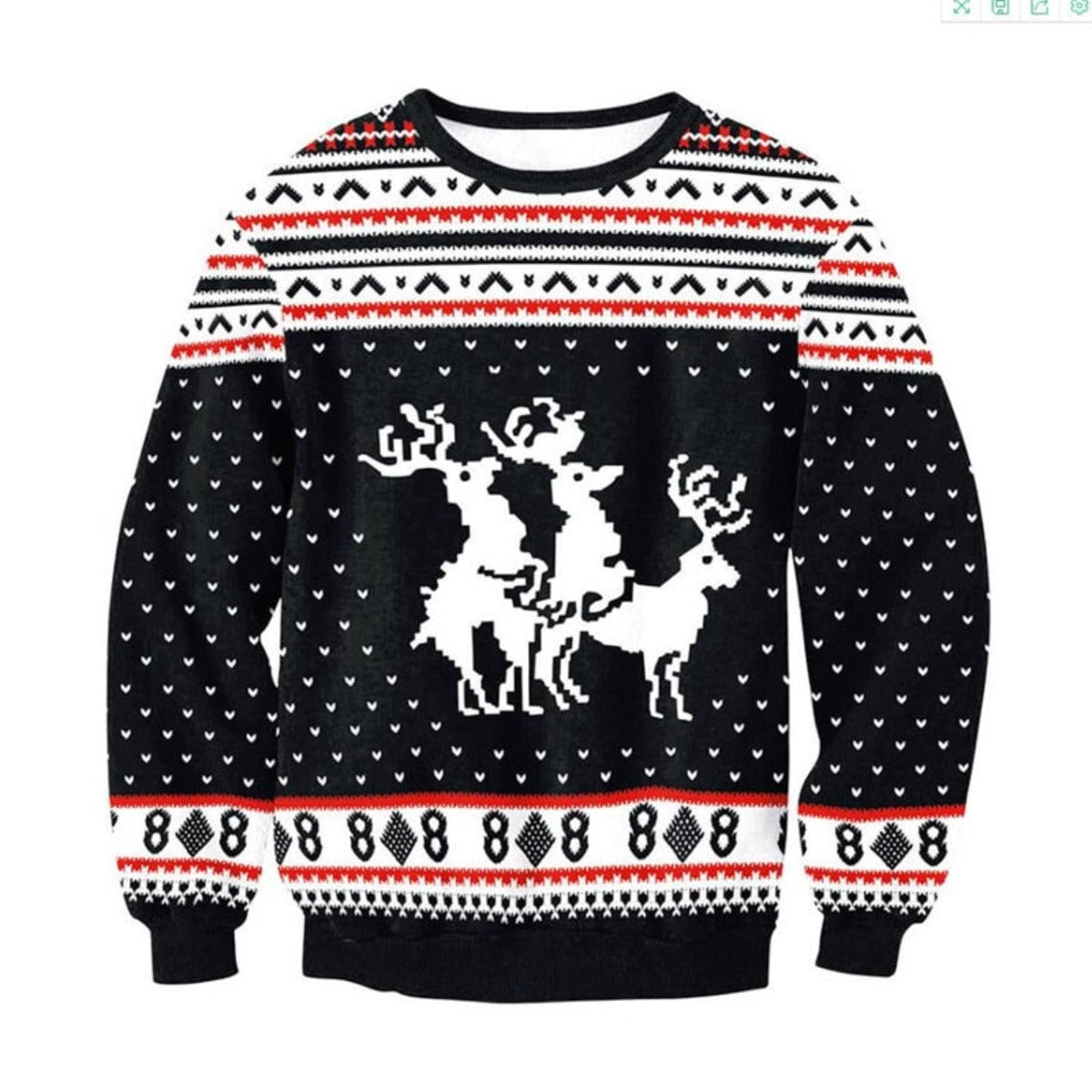 Naughty Reindeer Ugly Christmas Sweater American Legend Rider