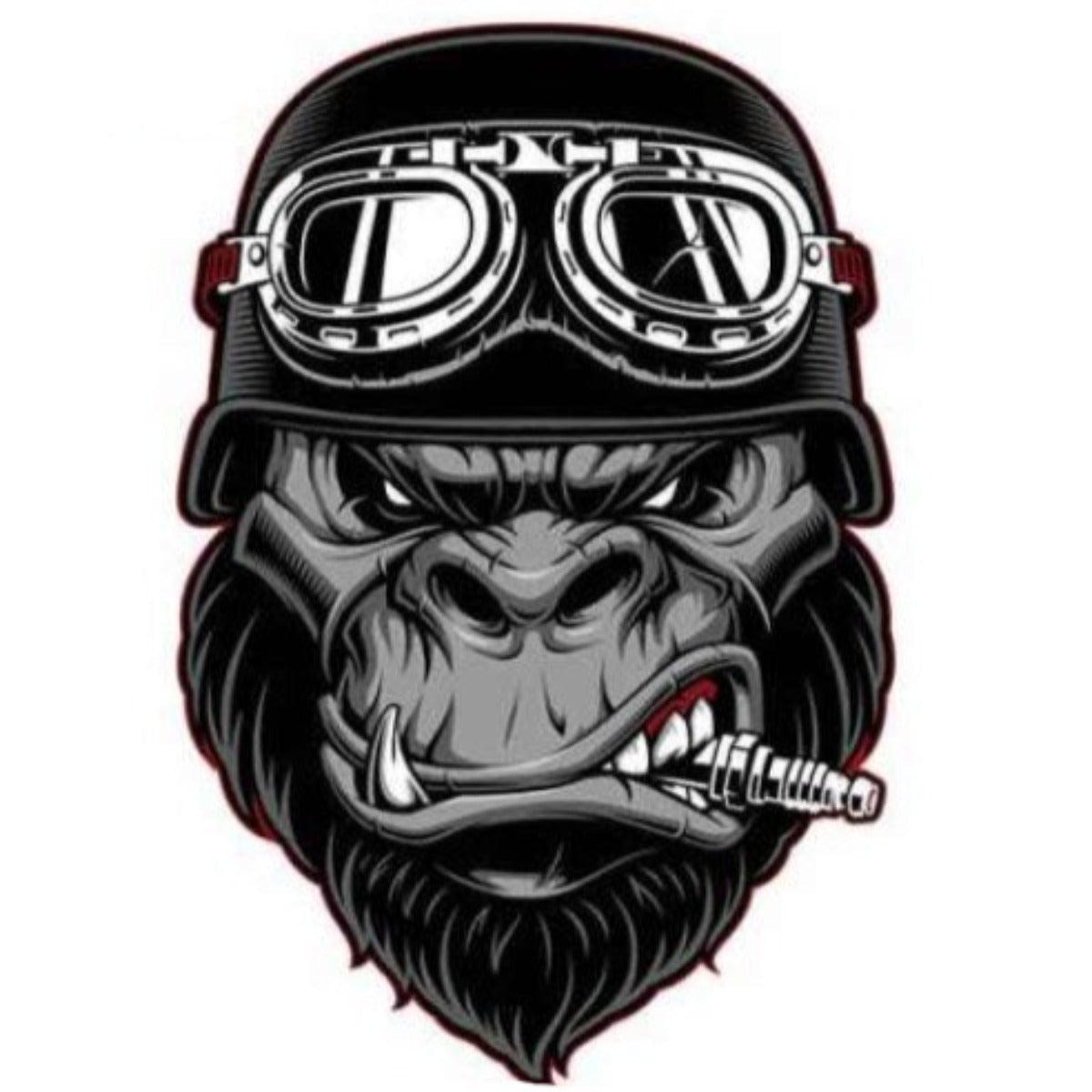 Gorilla Motorcycle Helmet Sticker Biker Vinyl Decal