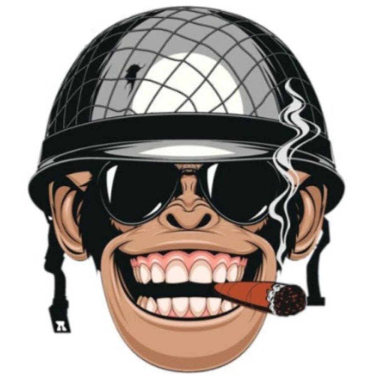 Cigar Biker Guy Motorcycle Helmet Sticker - American Legend Rider