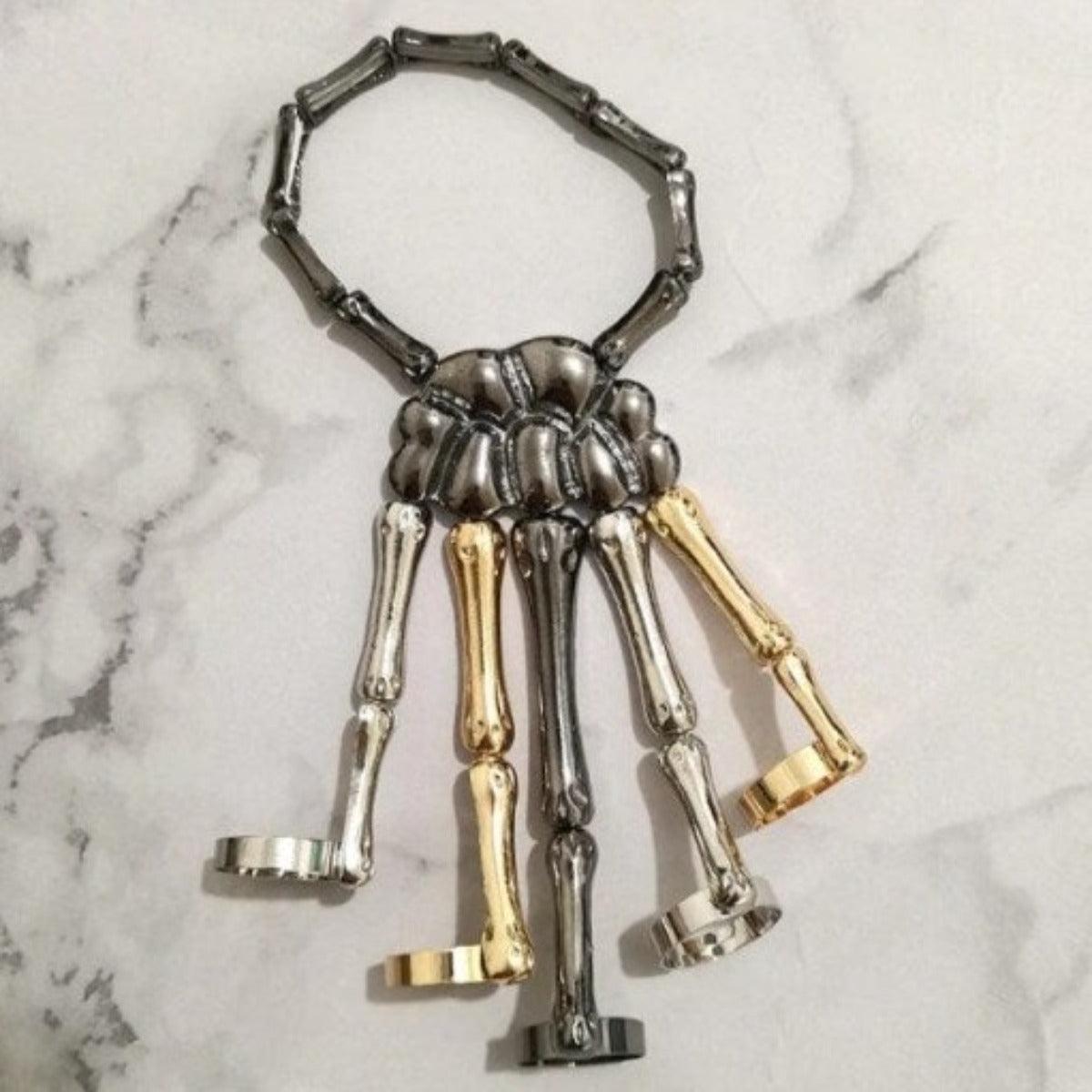 Color Mixed Skeleton Hand Bracelet - American Legend Rider