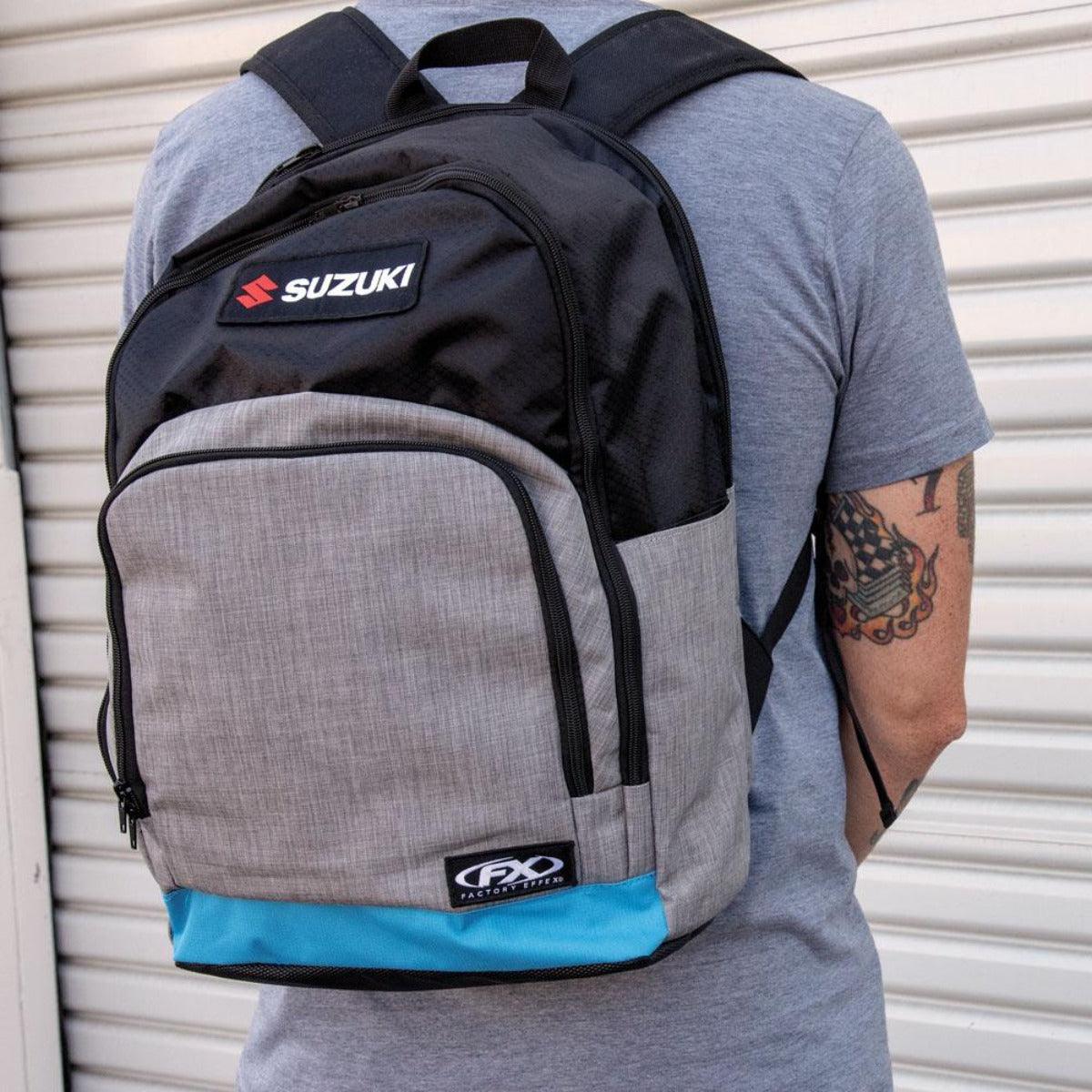Factory Effex Suzuki Standard Backpack, Gray/Blue - American Legend Rider
