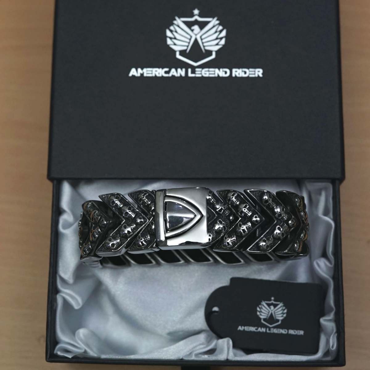 Men's Biker Punk Stainless Steel Bracelet 8.5 x 1 In.