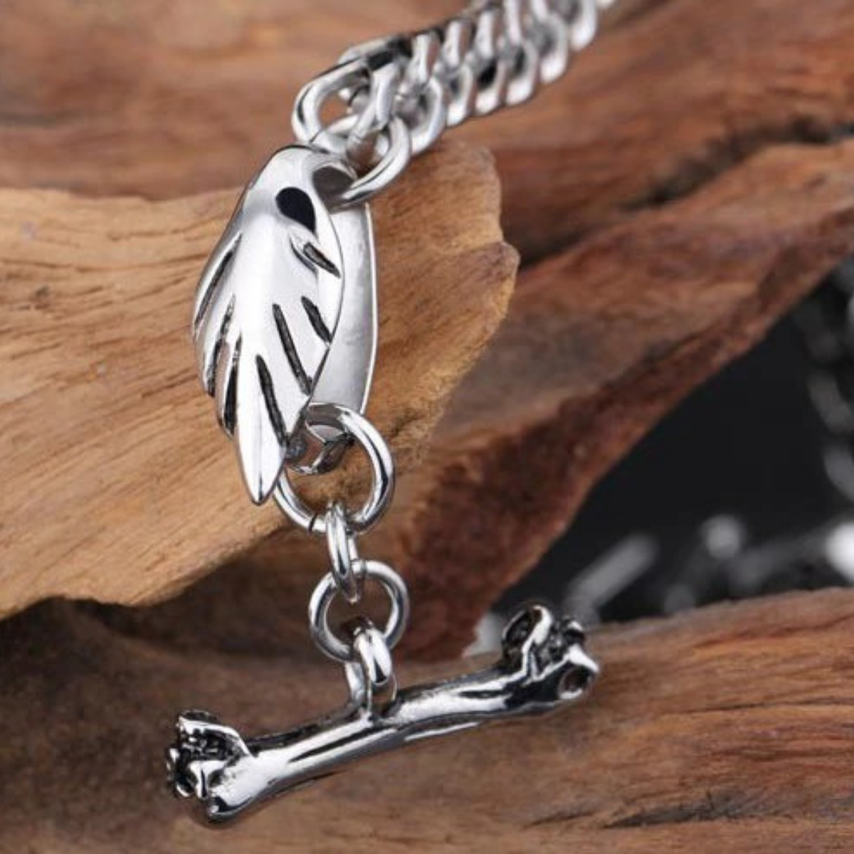 Dragon Head Bracelet Stainless Steel,  Size 8.6" x  0.2" - American Legend Rider
