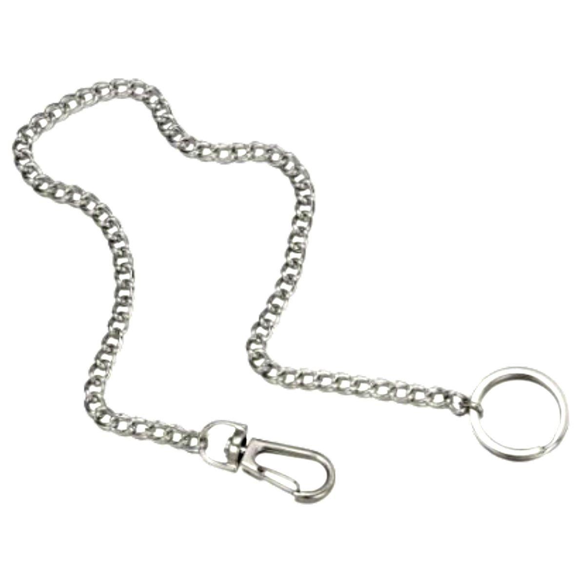 Wallet Keychain String, Stainless Steel, Unisex, 15 in, Silver Color - American Legend Rider