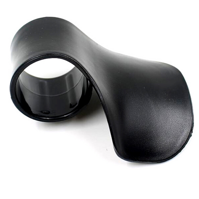 A comfortable black plastic Universal Motorcycle Throttle Cruise Control, 2.7 x 2 x 1 in, ear sleeve with a curved shape for long-distance rides and throttle cruise assist control.