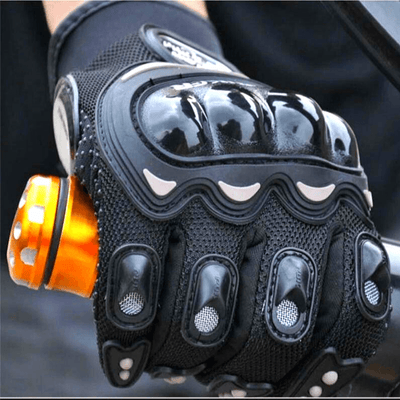 A pair of Alr™ Pro-Biker Series Waterproof Motorcycle Gloves on a person's hand.