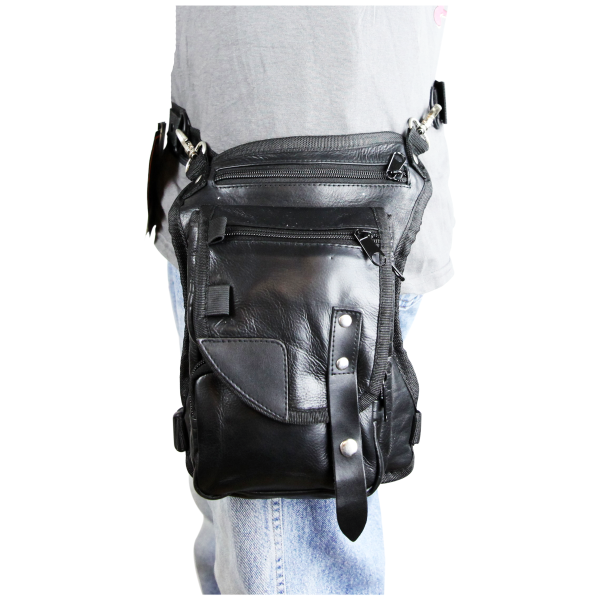 Motorcycle Vance Leather 2 Strap Studded Saddle Bag with Carry Conceal  Pocket - Austin Leather