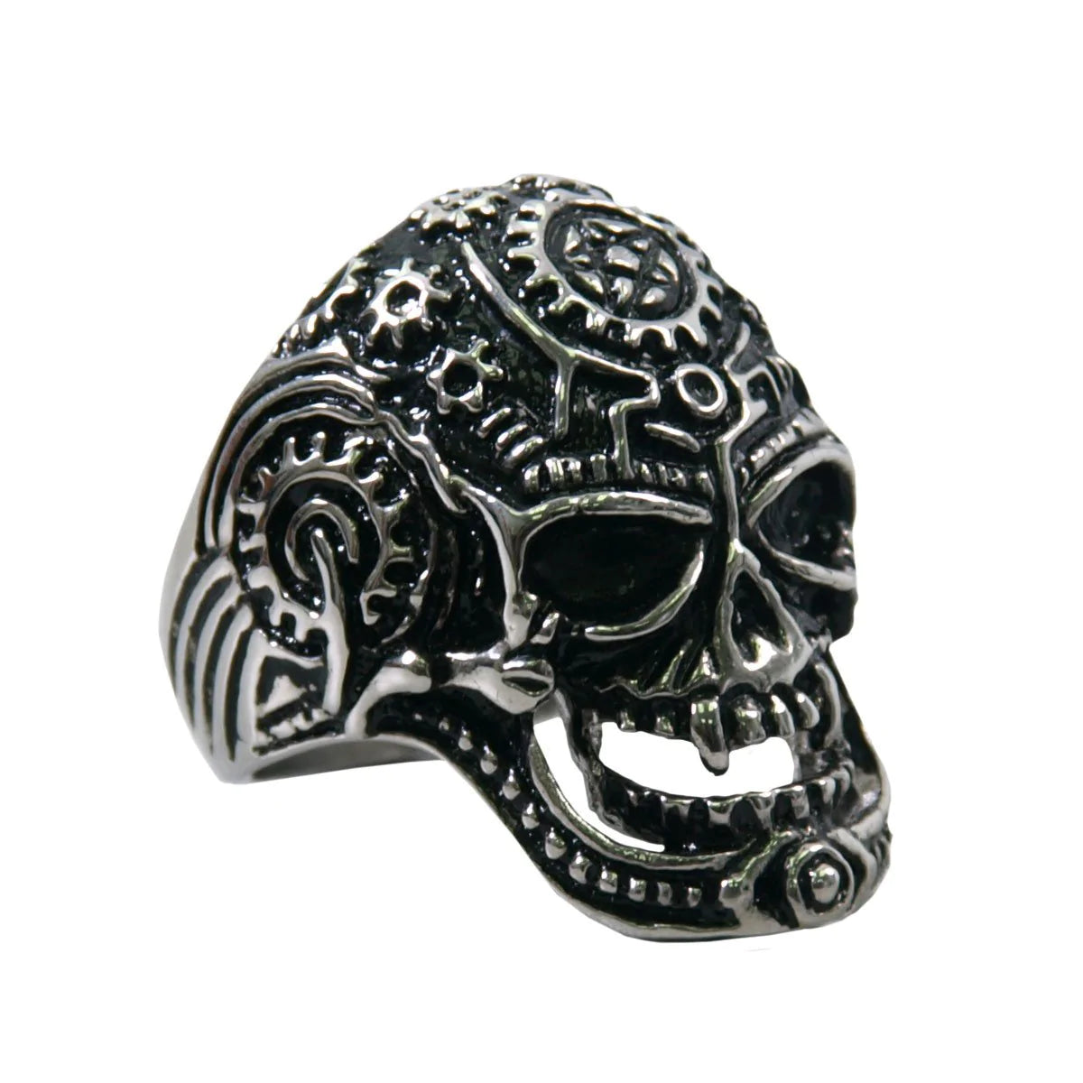 Vance Stainless Steel Men's Quantum Mechanical Brain Ring