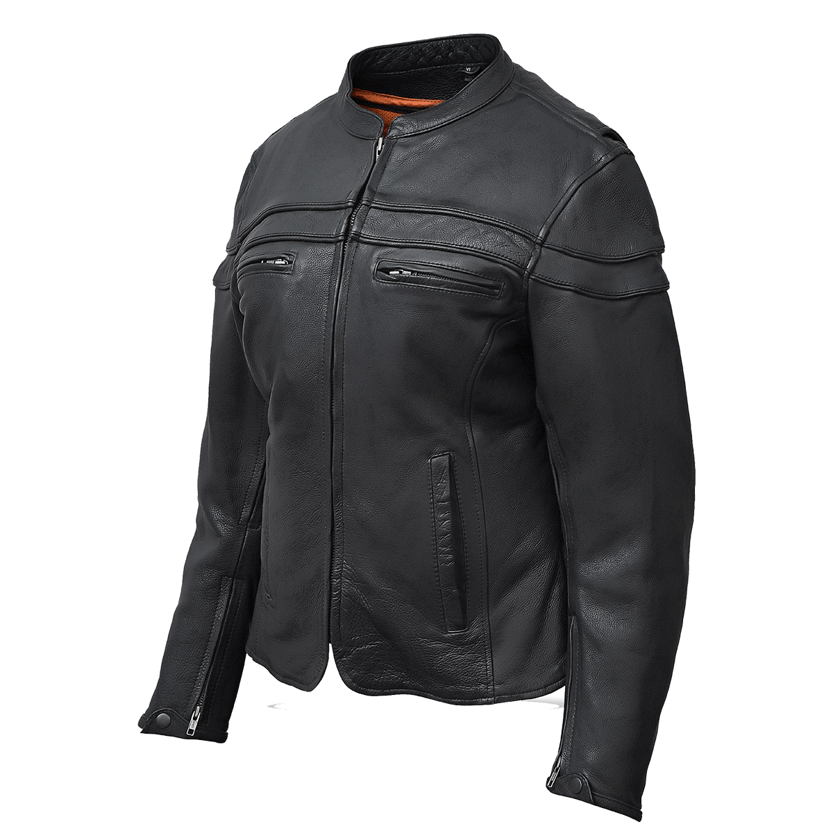 Vance Leather Ladies Racer Jacket with Zip Out Liner