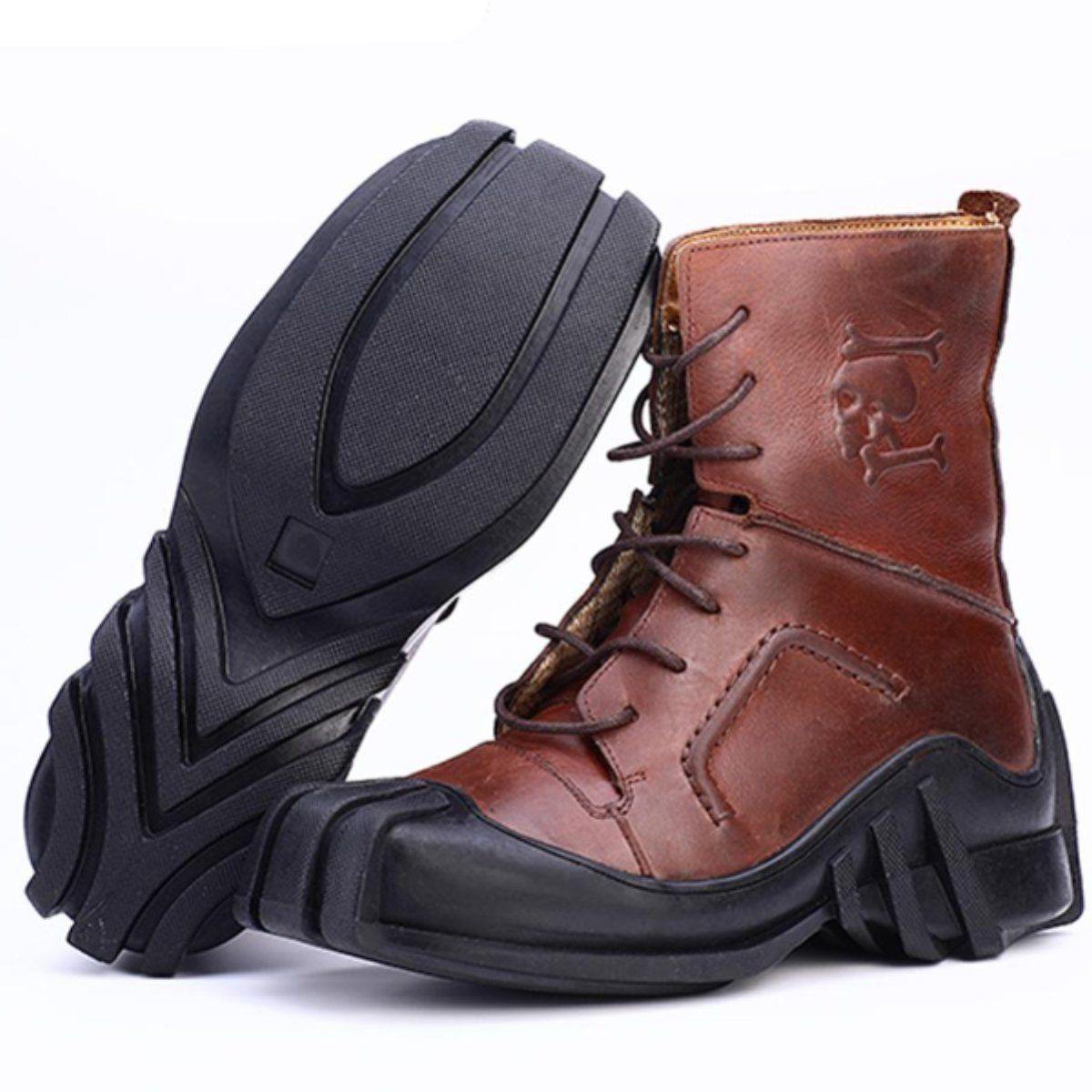 High Quality Leather Skull Boots - American Legend Rider