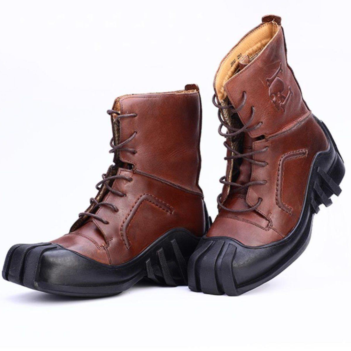 High Quality Leather Skull Boots - American Legend Rider