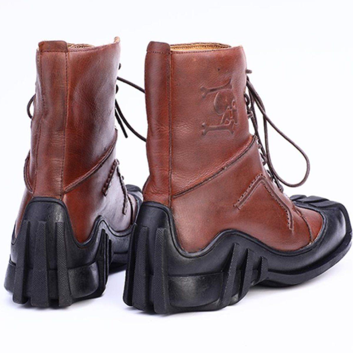 High Quality Leather Skull Boots - American Legend Rider