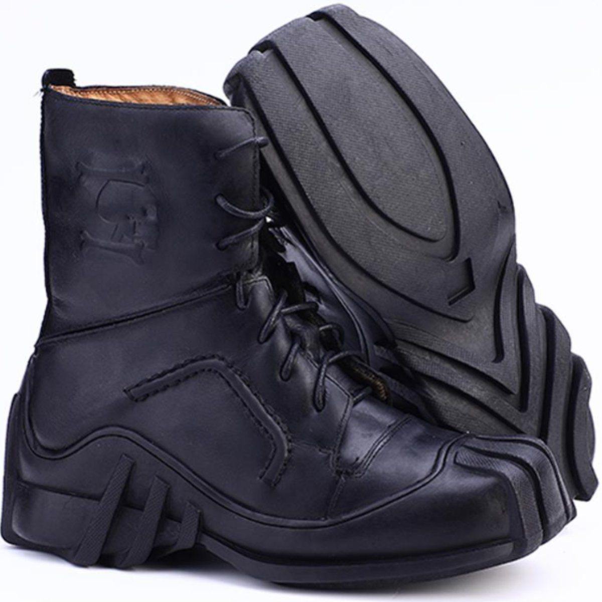 High Quality Leather Skull Boots - American Legend Rider