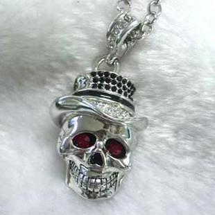 Metal Skull Pendant USB Flash Drive with Red Eyes, 1GB-2TB - American Legend Rider