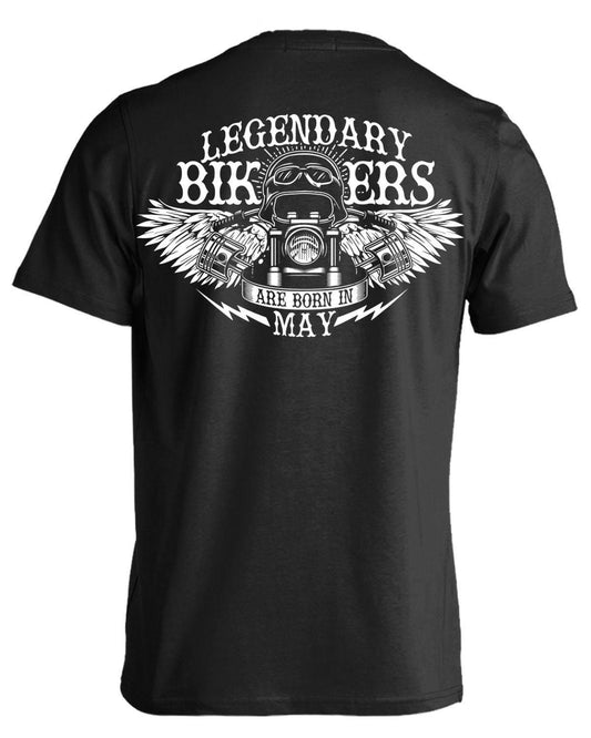Bikers Born in May T-Shirt - American Legend Rider