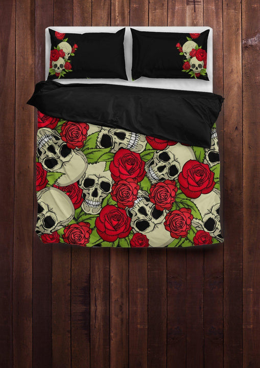 Skull & Roses Bedding Set, Polyester, Twin/Queen/King Size