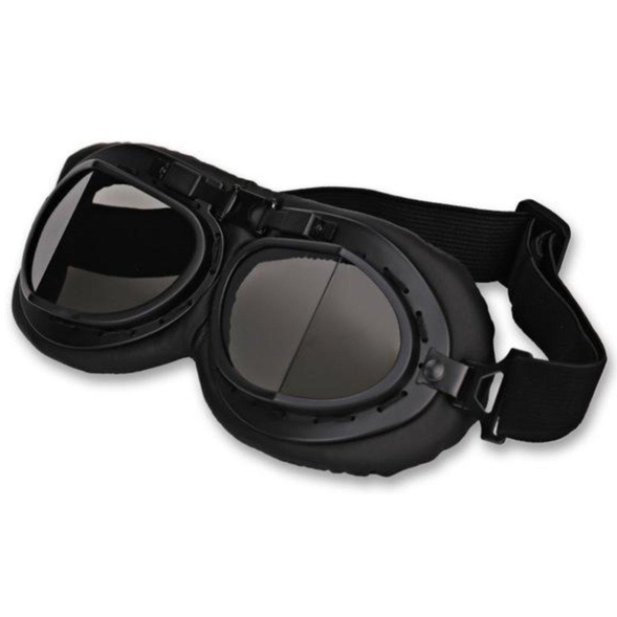 Retro Anti-Fog Motorcycle Goggles, One Size, Black Frame - American Legend Rider