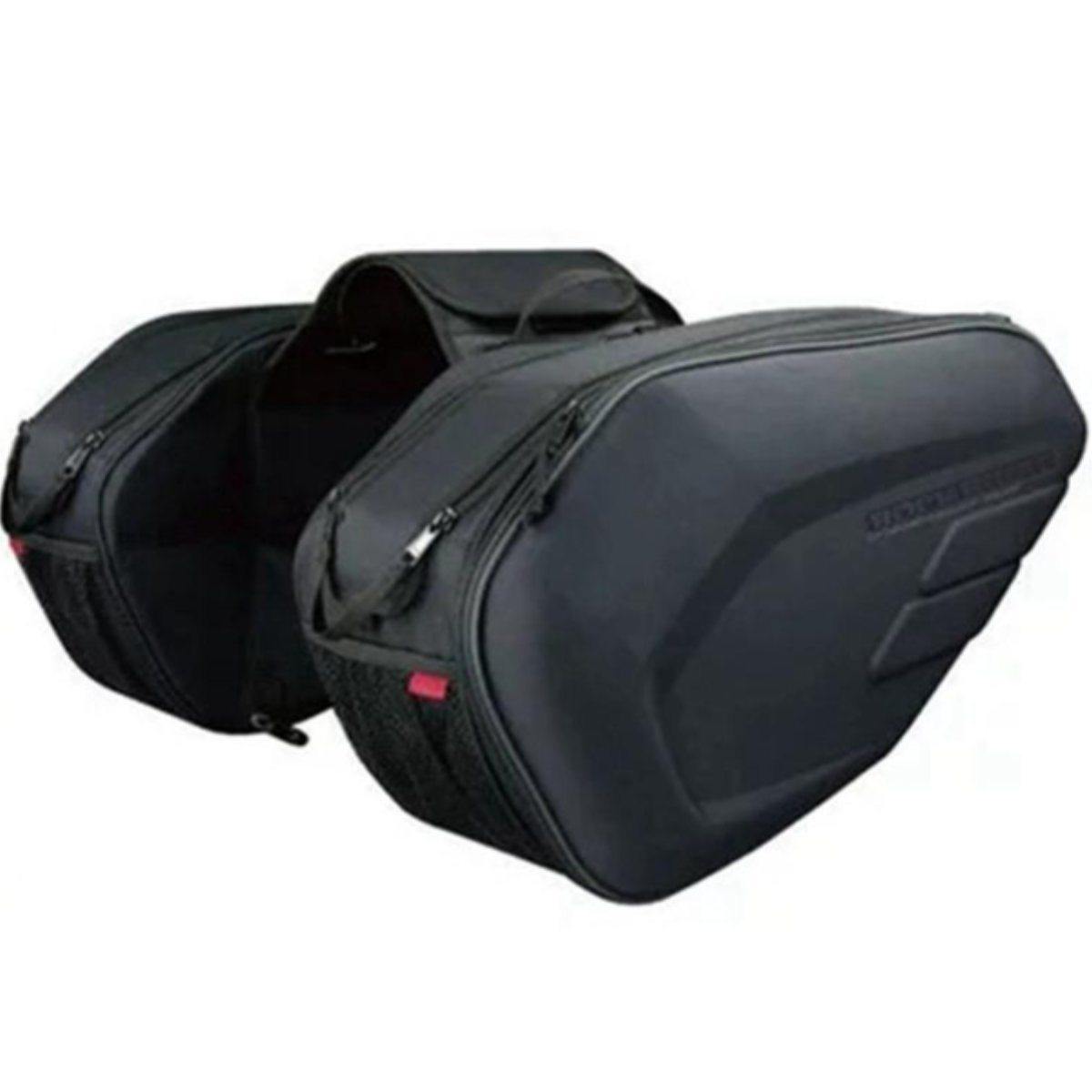 Motorcycle Saddle Bag, Waterproof, Black Oxford Cloth - American Legend Rider