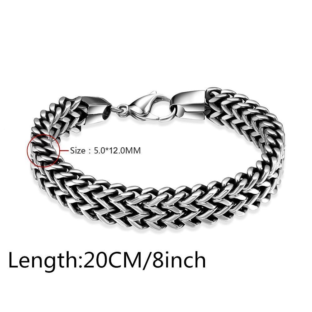 An image of a Stainless Steel Double Side Snake Chain Bracelet with a length of 20 cm.