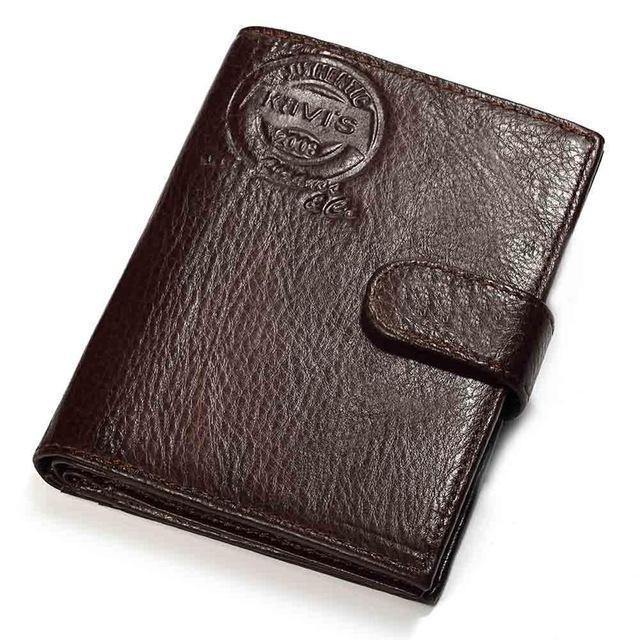 Kavi's Classic Leather Wallet w/ Hasp Closure, 4 x 5.5 in - American Legend Rider