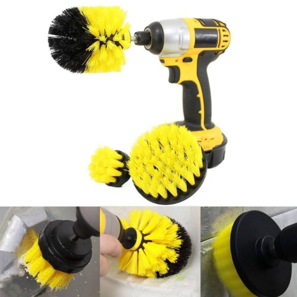 3Pcs/Set Drill Scrubber Brush All-Purpose Cleaner for Bathroom/Kitchen Surfaces - American Legend Rider