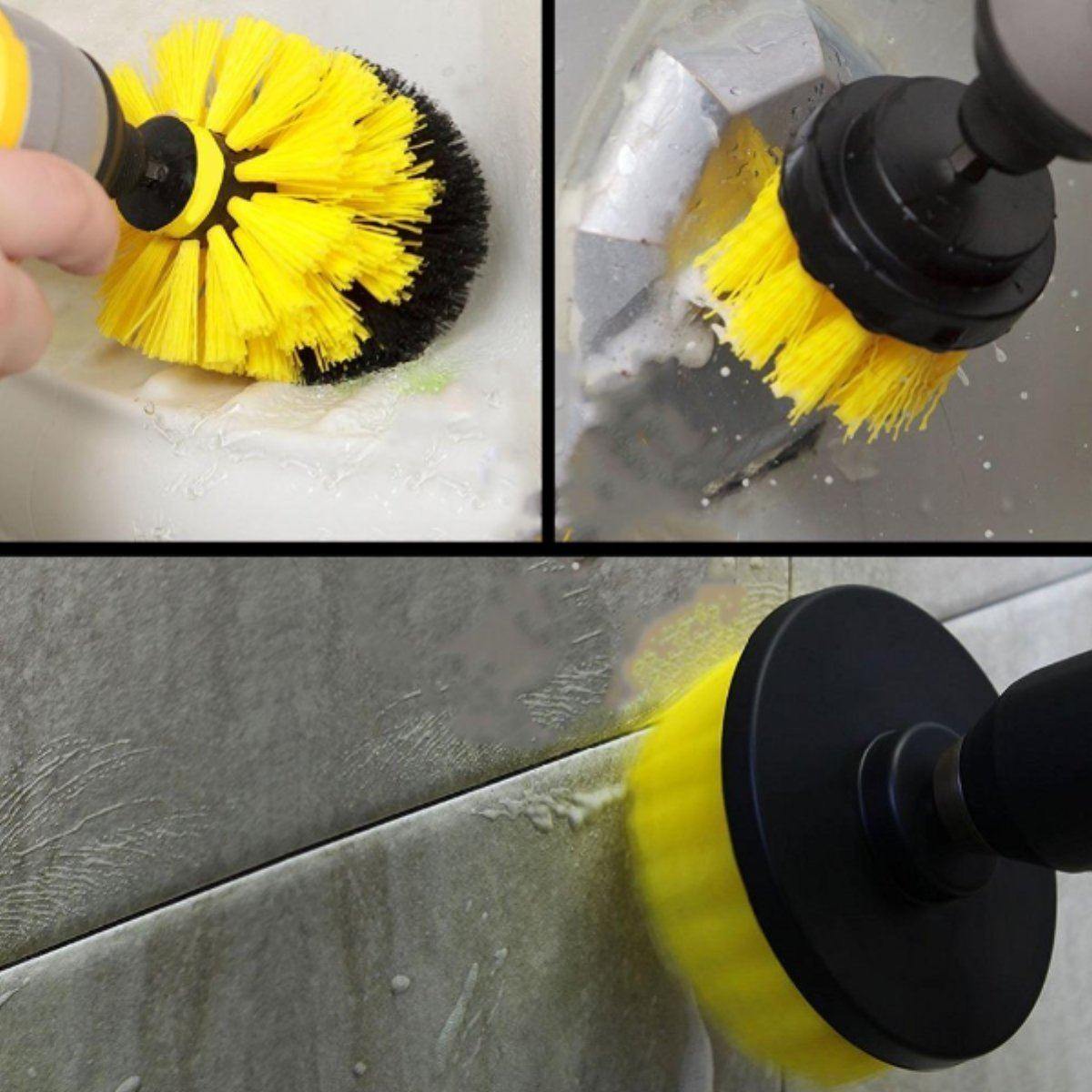 3Pcs/Set Drill Scrubber Brush All-Purpose Cleaner for Bathroom/Kitchen Surfaces - American Legend Rider