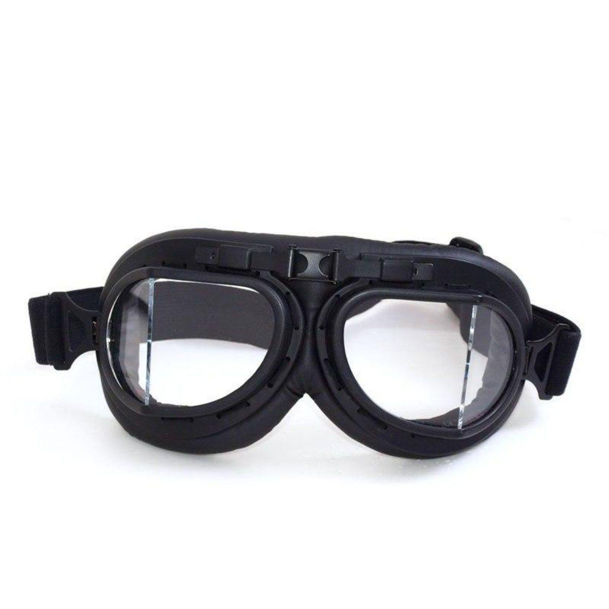 Retro Anti-Fog Motorcycle Goggles, One Size, Black Frame - American Legend Rider