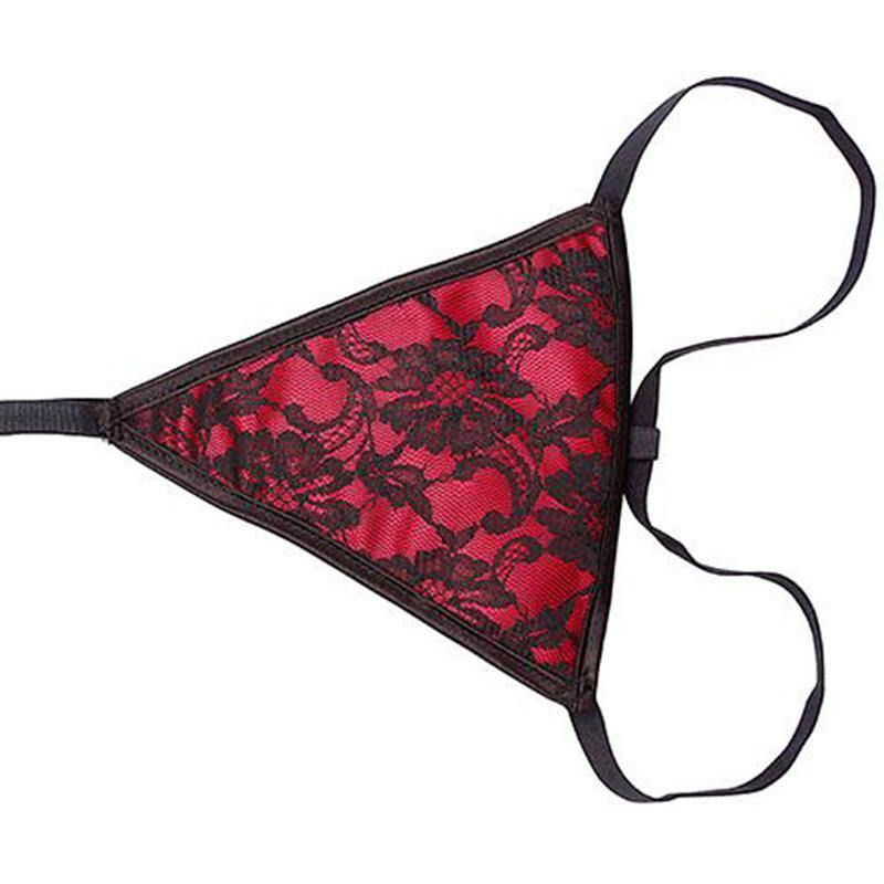Sexy Red Corset w/Black Lace Overlay, Plastic Boned - American Legend Rider