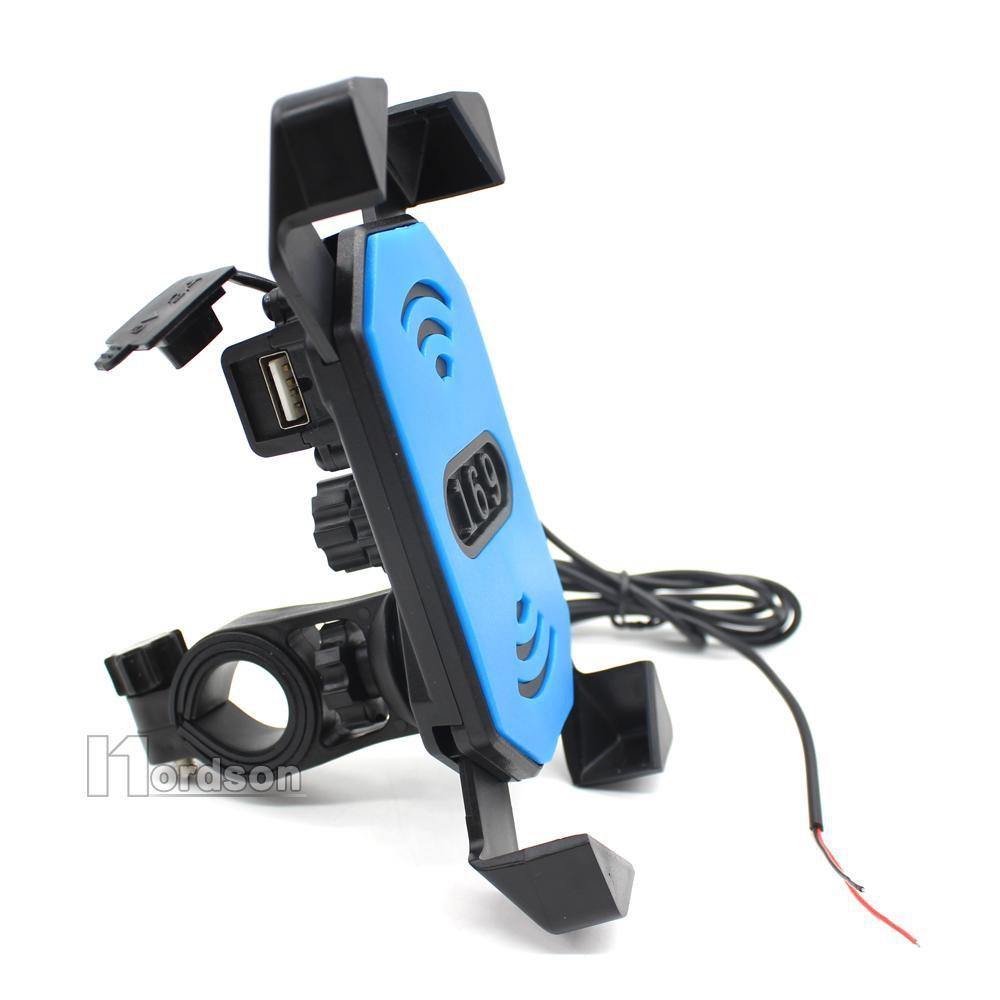 Motorcycle Phone Mount Holder with USB Charger Port, 3.5-7" Screen Fit, Universal for 7/8" Handlebar - American Legend Rider