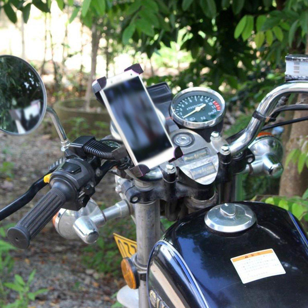 Motorcycle Phone Mount Holder with USB Charger Port, 3.5-7" Screen Fit, Universal for 7/8" Handlebar - American Legend Rider