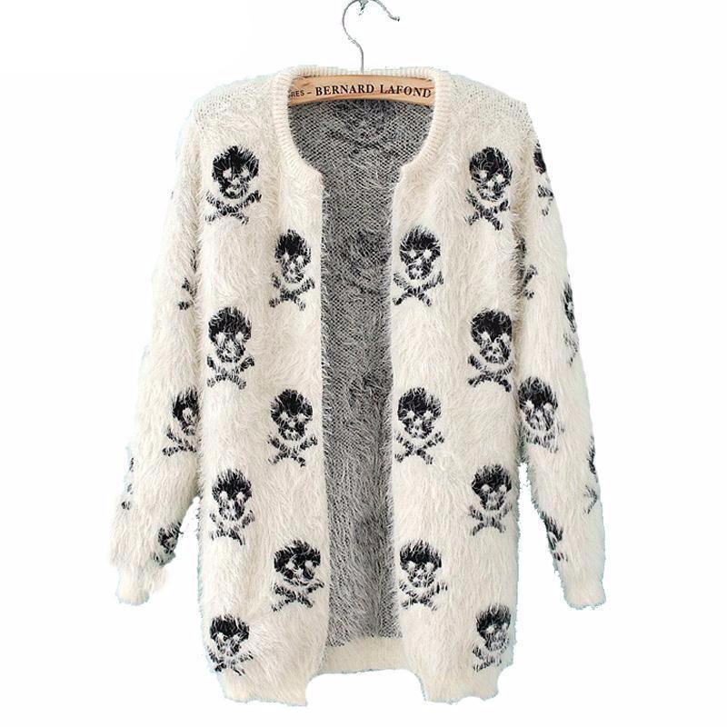 Skull Knitted Sweater Cardigan - American Legend Rider