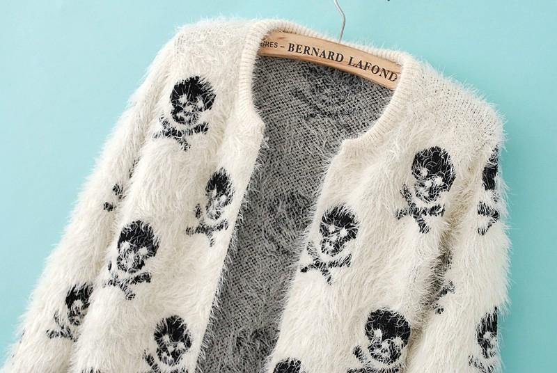 Skull Knitted Sweater Cardigan - American Legend Rider