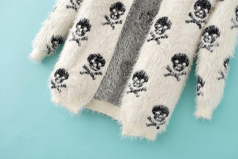 Skull Knitted Sweater Cardigan - American Legend Rider