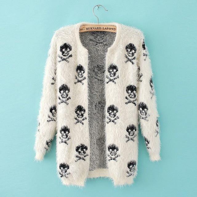 Skull Knitted Sweater Cardigan - American Legend Rider