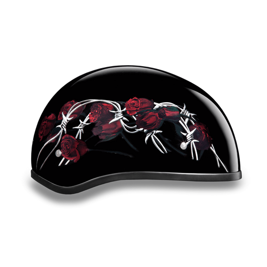 Daytona D.O.T Barbed Roses Cap Helmet - American Legend Rider