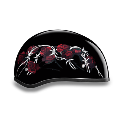 Daytona D.O.T Barbed Roses Cap Helmet - American Legend Rider