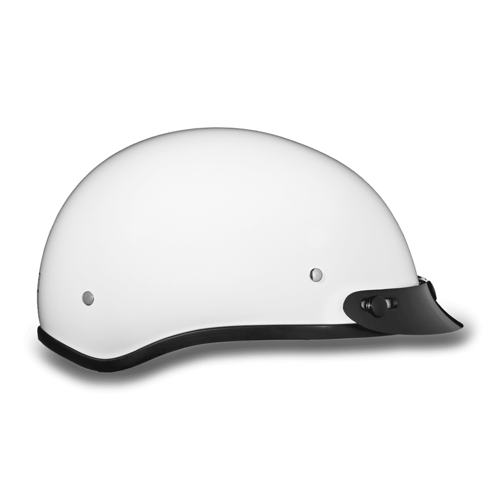 Daytona D.O.T Gloss White Cap Helmet w/ Visor - American Legend Rider