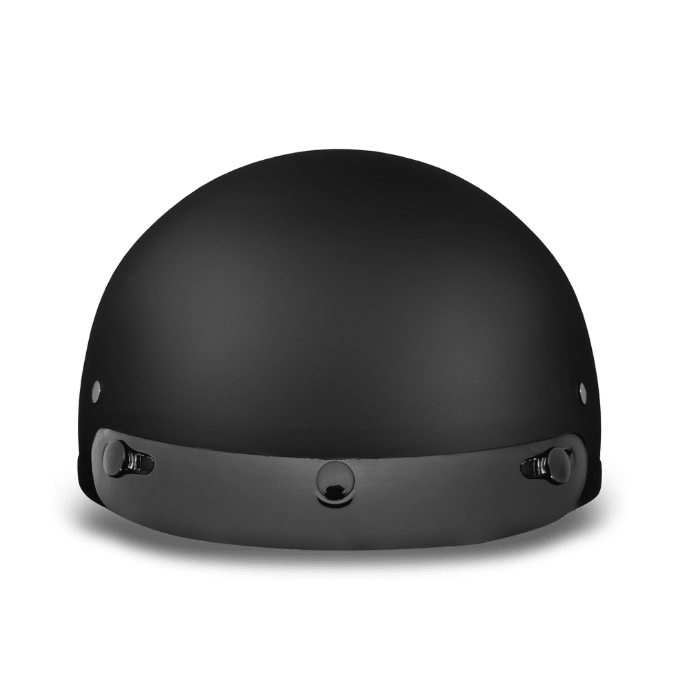 Daytona D.O.T. Skull Cap Motorcycle Half Helmet w/ Visor, Dull Black - American Legend Rider