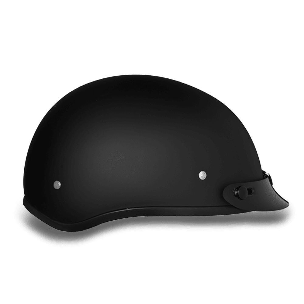 Daytona D.O.T. Skull Cap Motorcycle Half Helmet w/ Visor, Dull Black - American Legend Rider