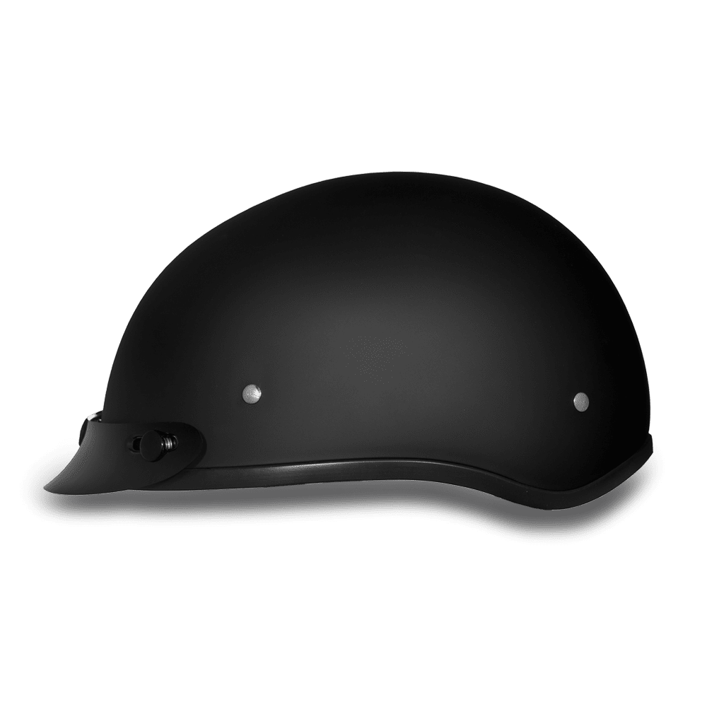 Daytona D.O.T. Skull Cap Motorcycle Half Helmet w/ Visor, Dull Black - American Legend Rider