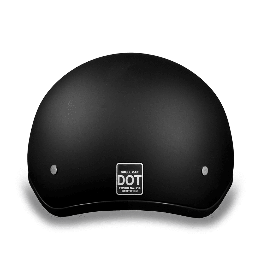 Daytona D.O.T. Skull Cap Motorcycle Half Helmet w/ Visor, Dull Black - American Legend Rider