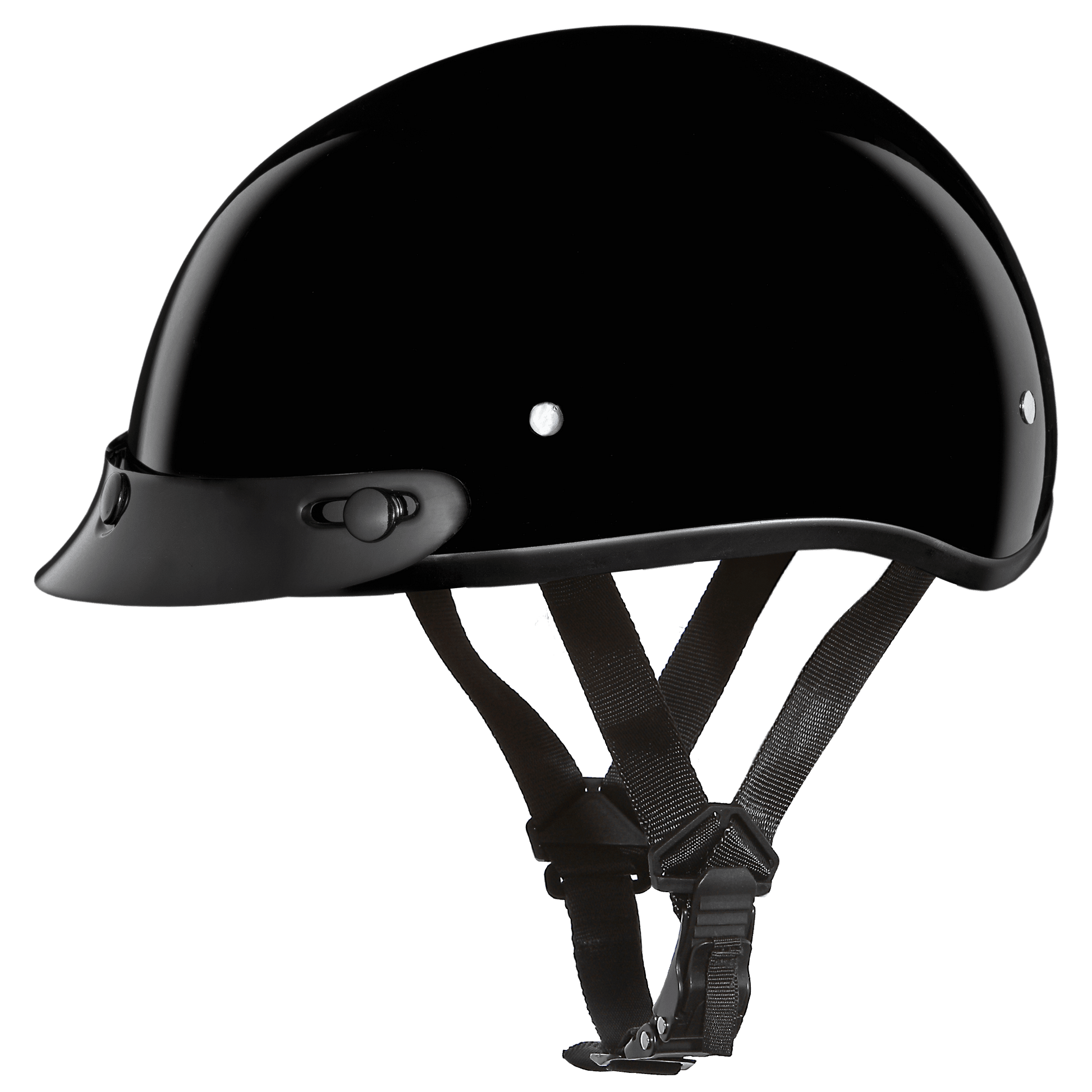 Daytona D.O.T Gloss Black Cap Helmet w/ Visor - American Legend Rider