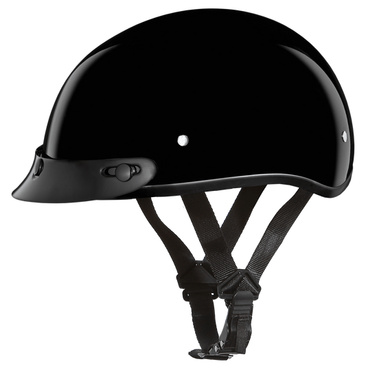 Daytona D.O.T Gloss Black Cap Helmet w/ Visor - American Legend Rider