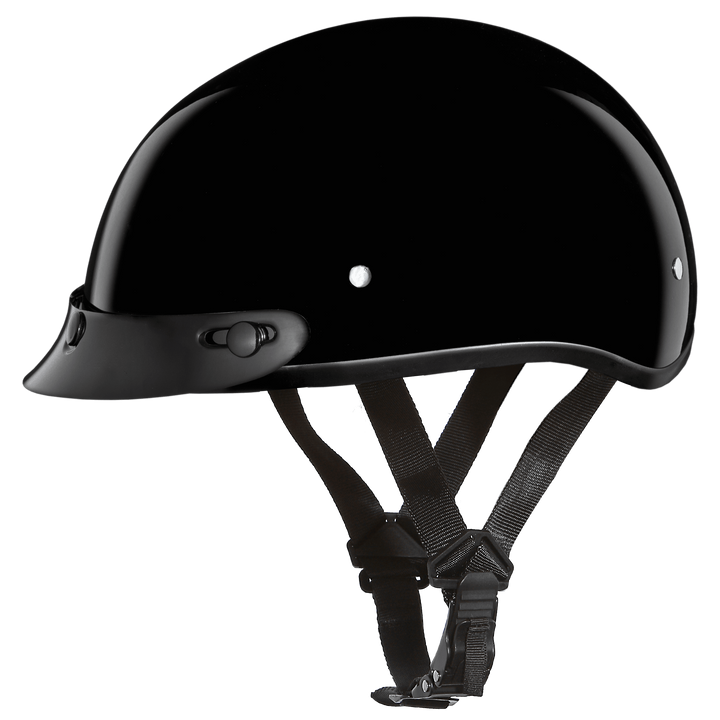 Daytona D.O.T Gloss Black Cap Helmet w/ Visor