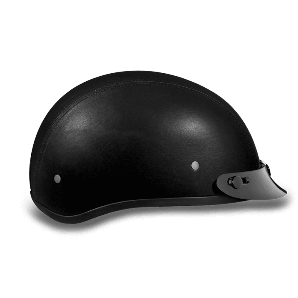Daytona D.O.T Leather Covered Cap Helmet w/ Visor - American Legend Rider