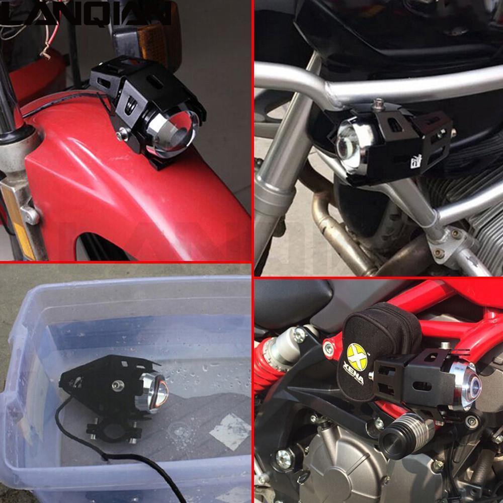 Motorcycle 2pcs 5" LED Front Fog Lights Spotlights with Switch, 3 Modes Flash/Dimmed/Full, 125W, White Color Light - American Legend Rider