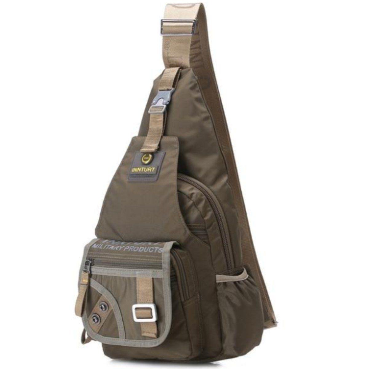 Men's Premium Nylon Crossbody Bag, Black, Army Green - American Legend Rider