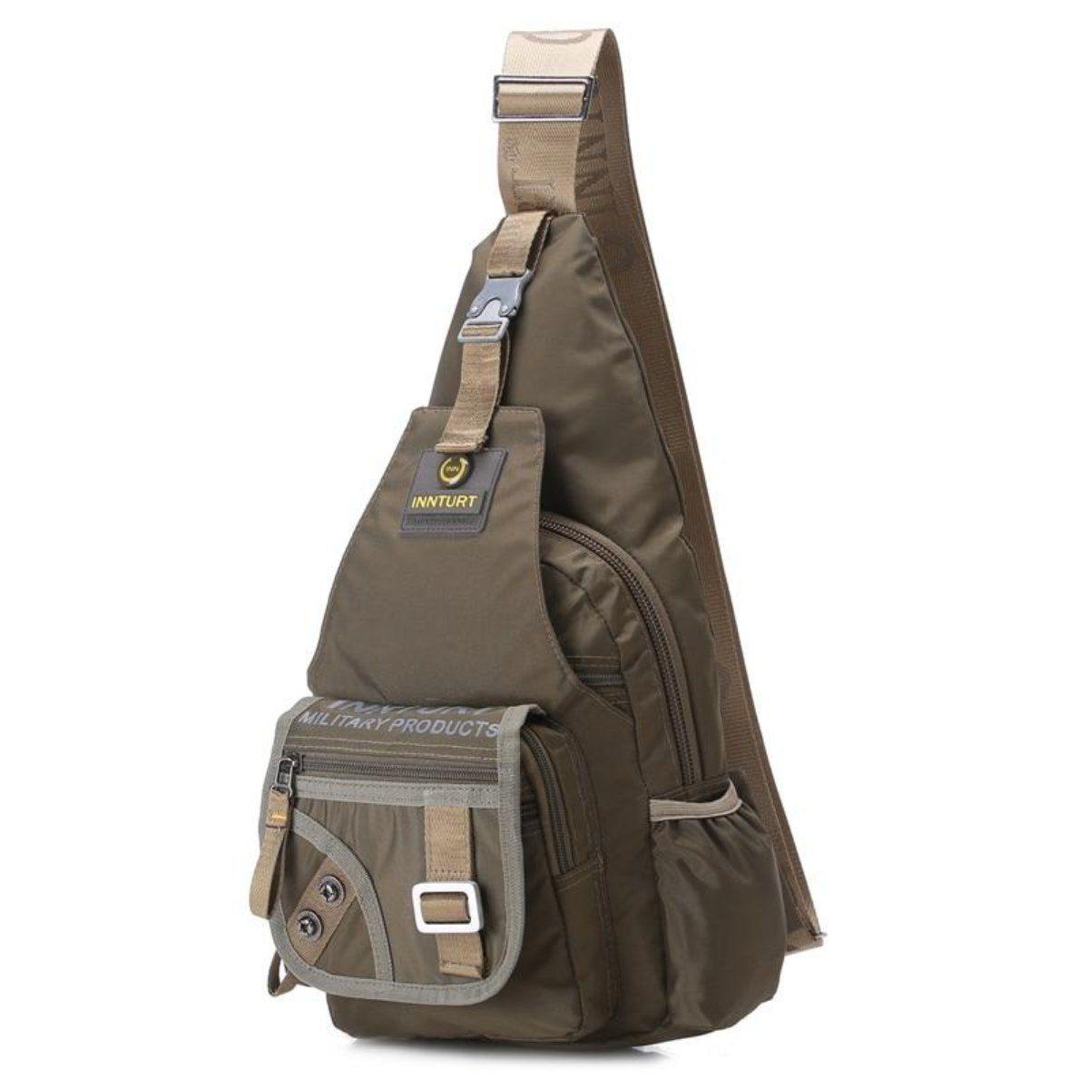 Men's Premium Nylon Crossbody Bag, Black, Army Green - American Legend Rider