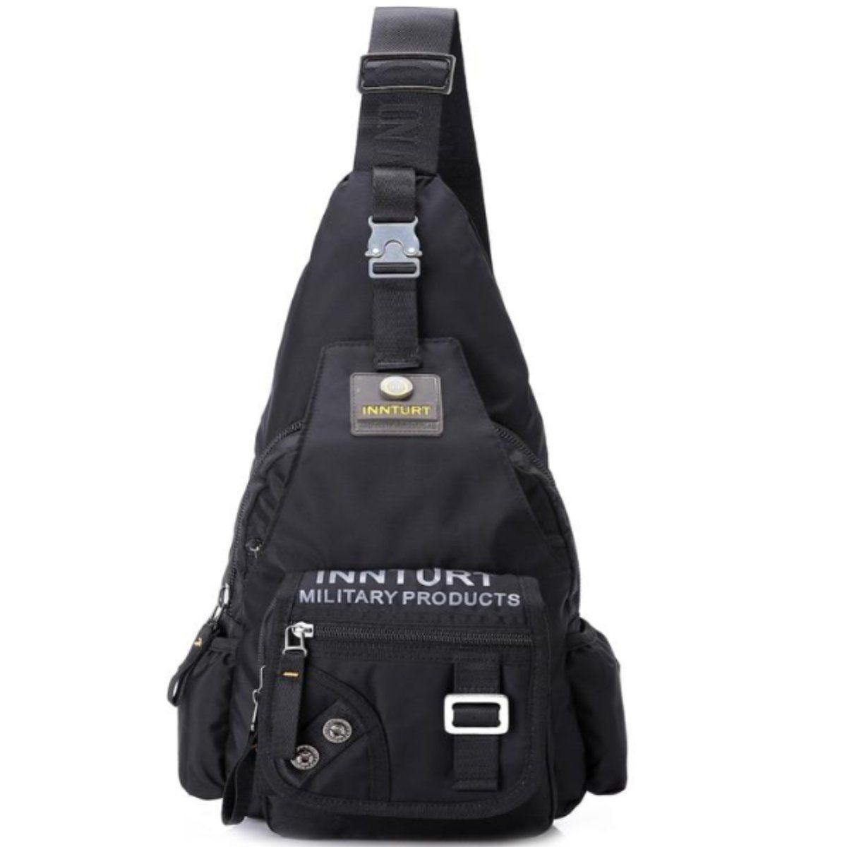 Men's Premium Nylon Crossbody Bag, Black, Army Green - American Legend Rider