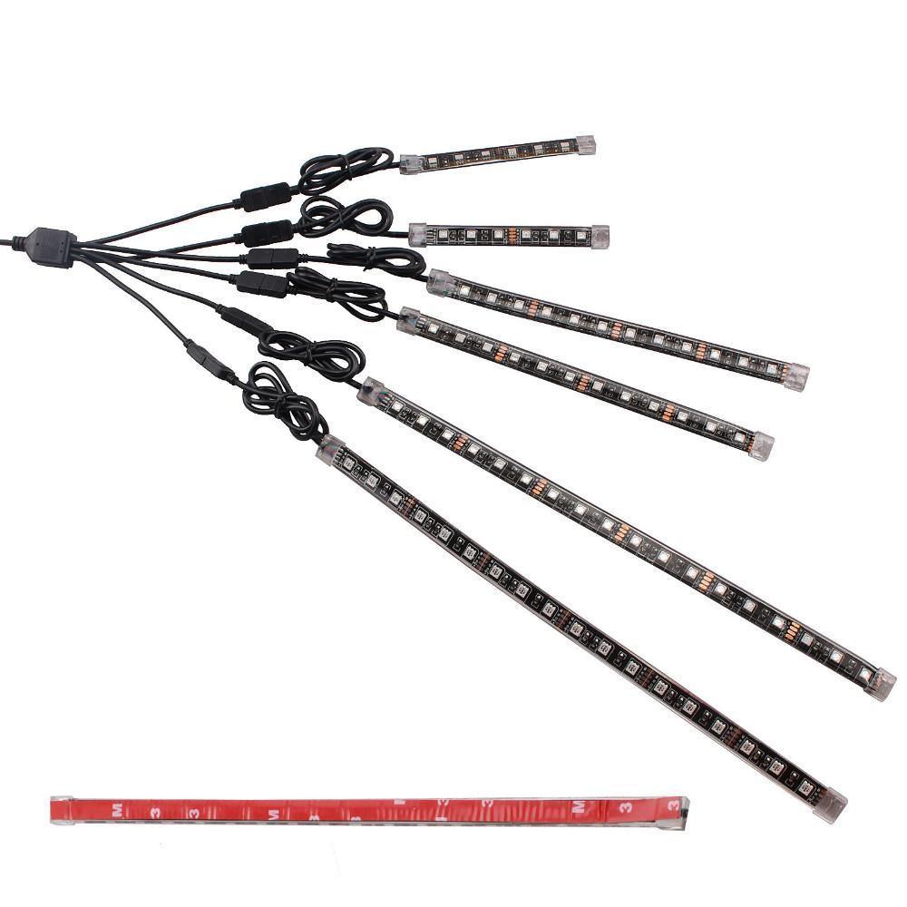 Motorcycle 6x LED Lights Ultra Flexible Strips, Rgb, Waterproof, w/ Remote Controller - American Legend Rider